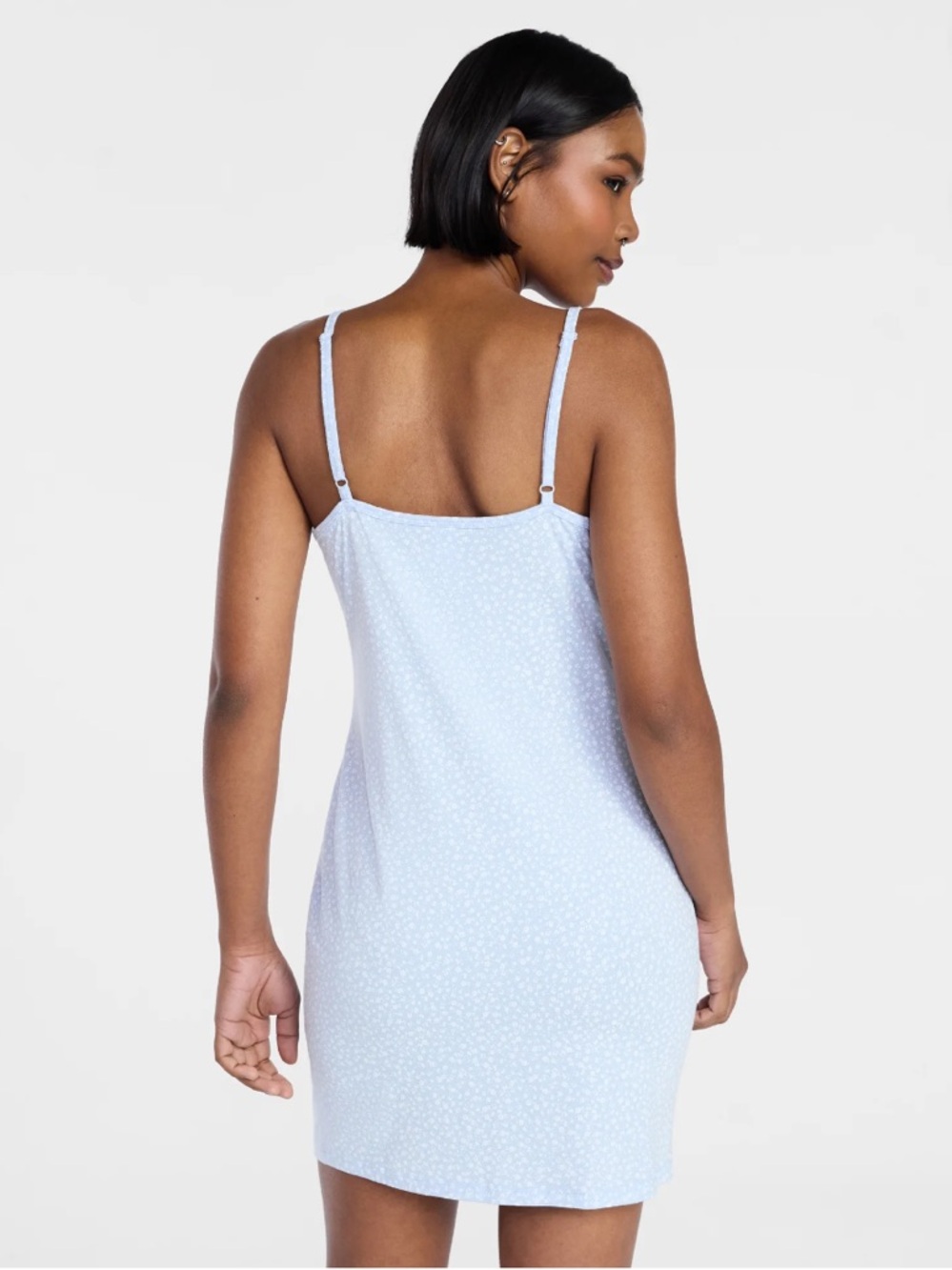 NWT No Boundaries Floral Henley Sleep Dress Pastel Blue XXL - Picture 2 of 7